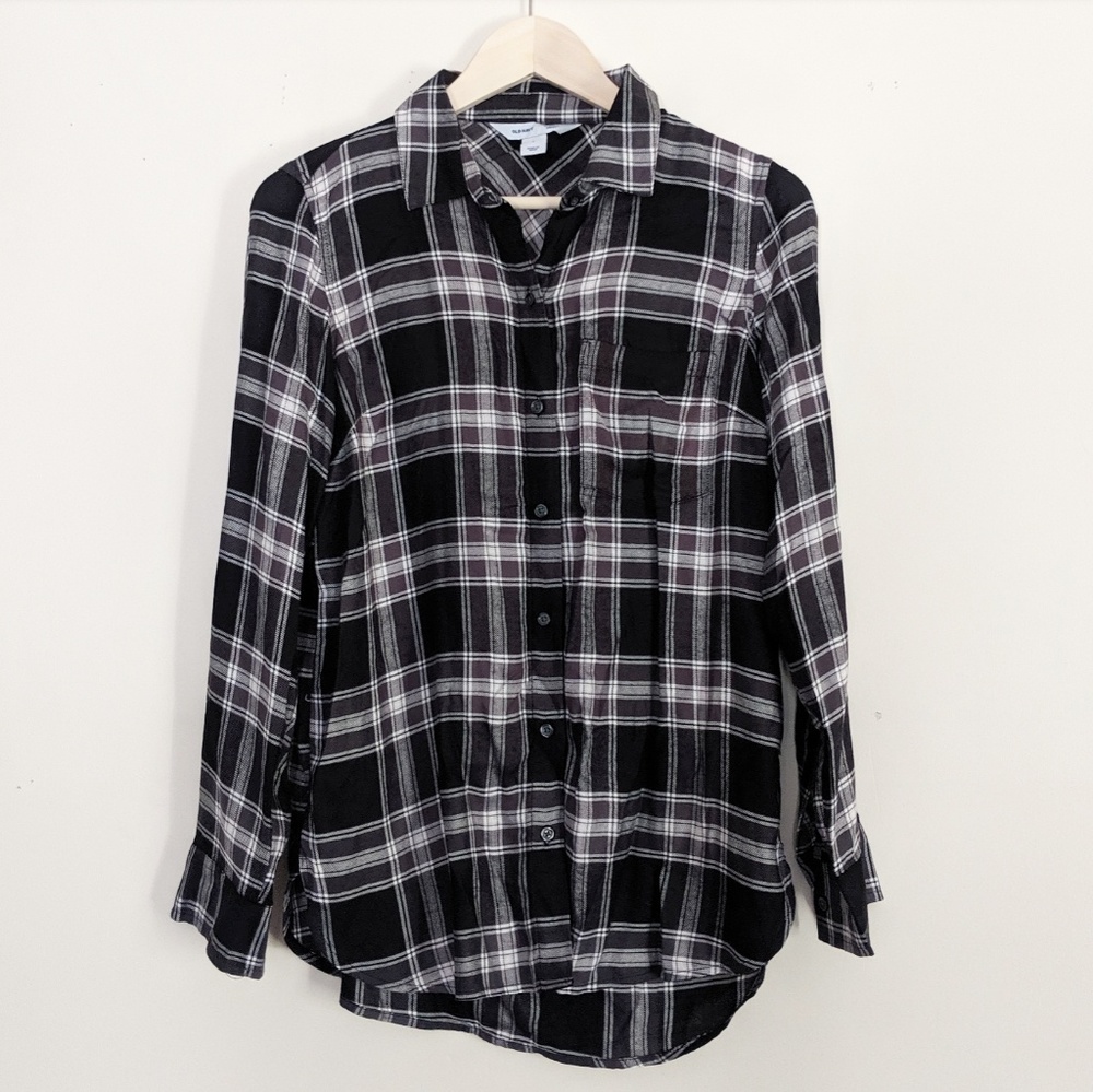 Old Navy Black Button Down Shirt Size Small